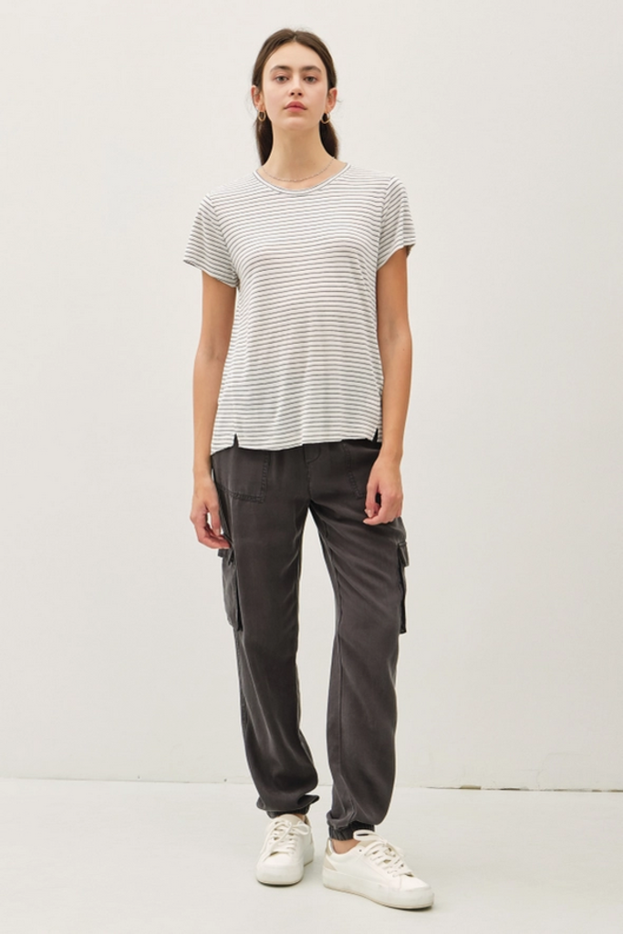 Be Cool Short Sleeve Striped Relaxed Tee