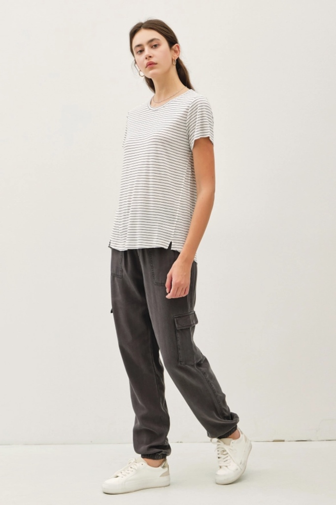 Be Cool Short Sleeve Striped Relaxed Tee