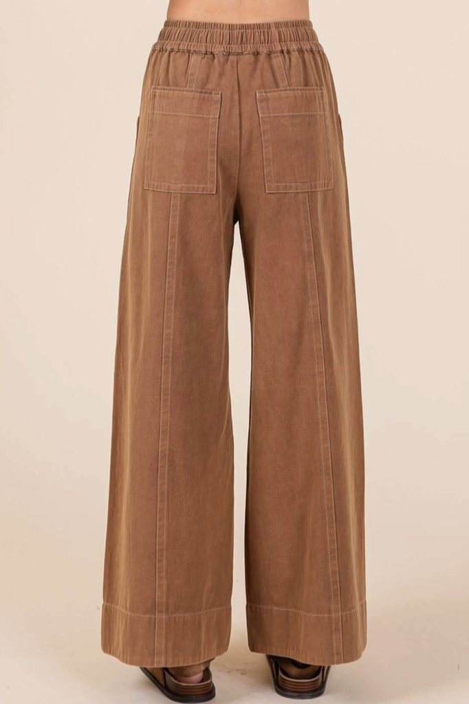 Mittoshop Mineral Wash Wide Leg Twill Pants