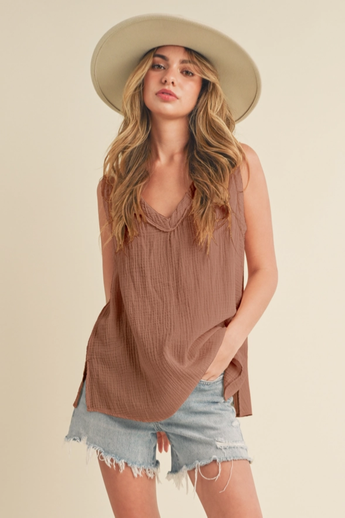 Aemi & Co Lightweight Cotton Gauze Tank