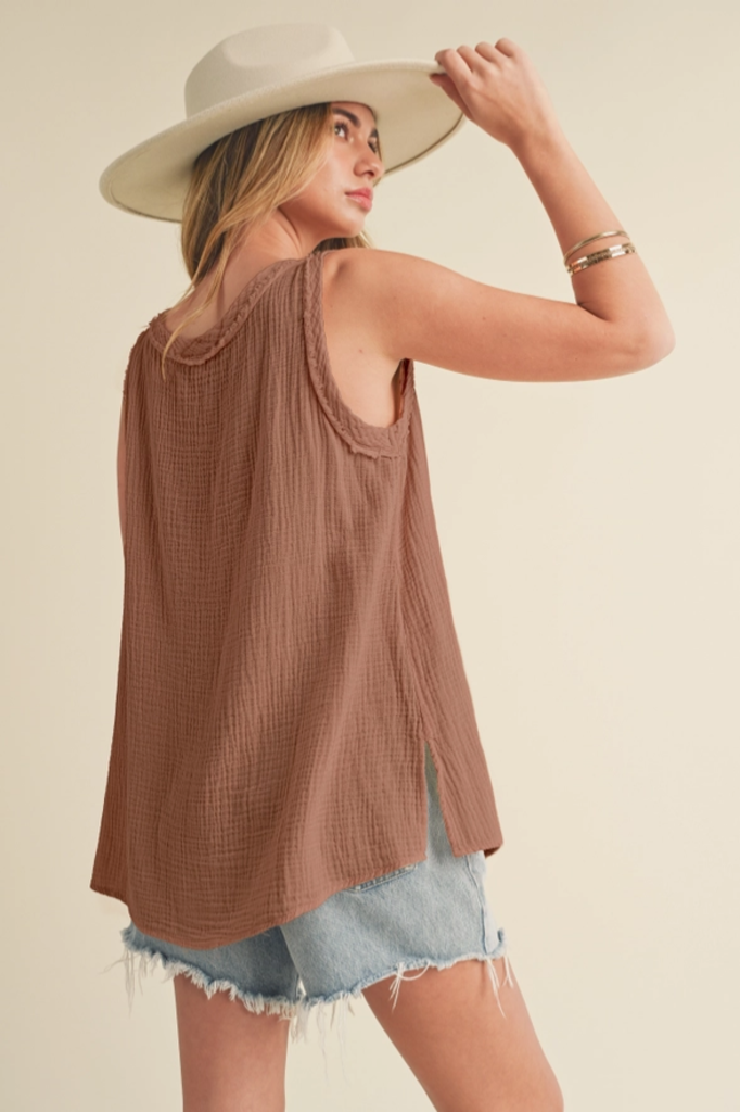 Aemi & Co Lightweight Cotton Gauze Tank