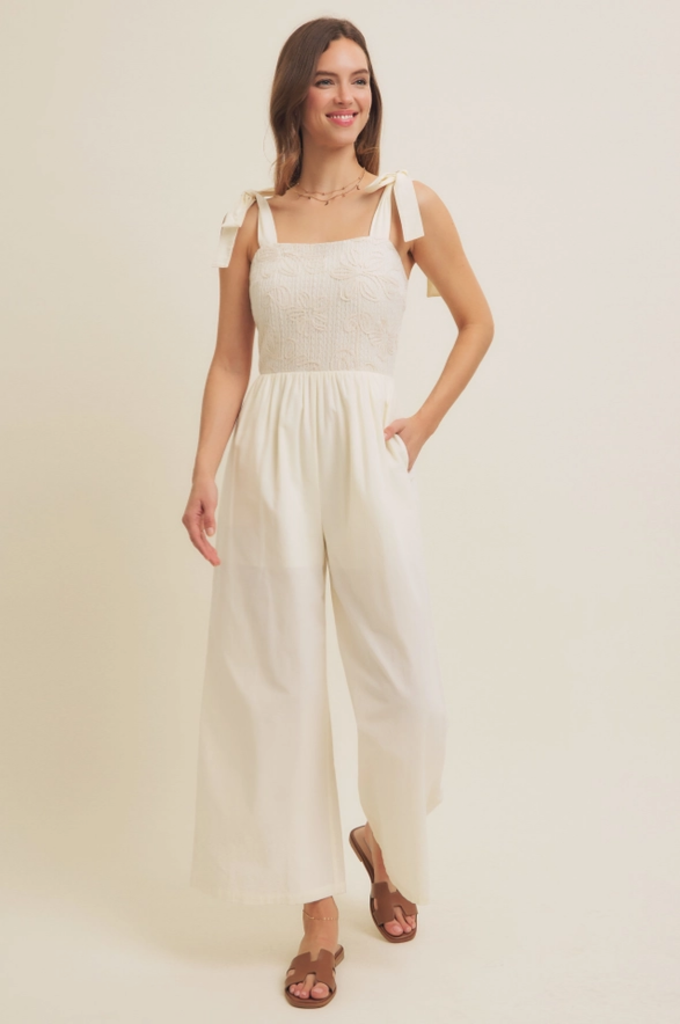 in february Embroidery Wide-Leg Jumpsuit