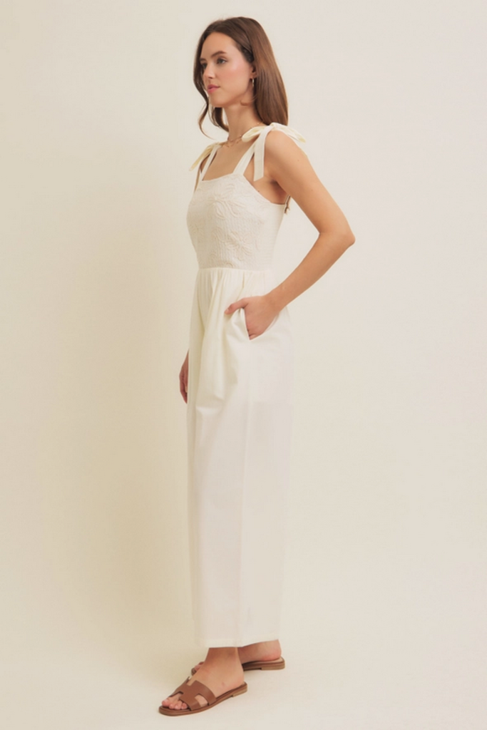 in february Embroidery Wide-Leg Jumpsuit