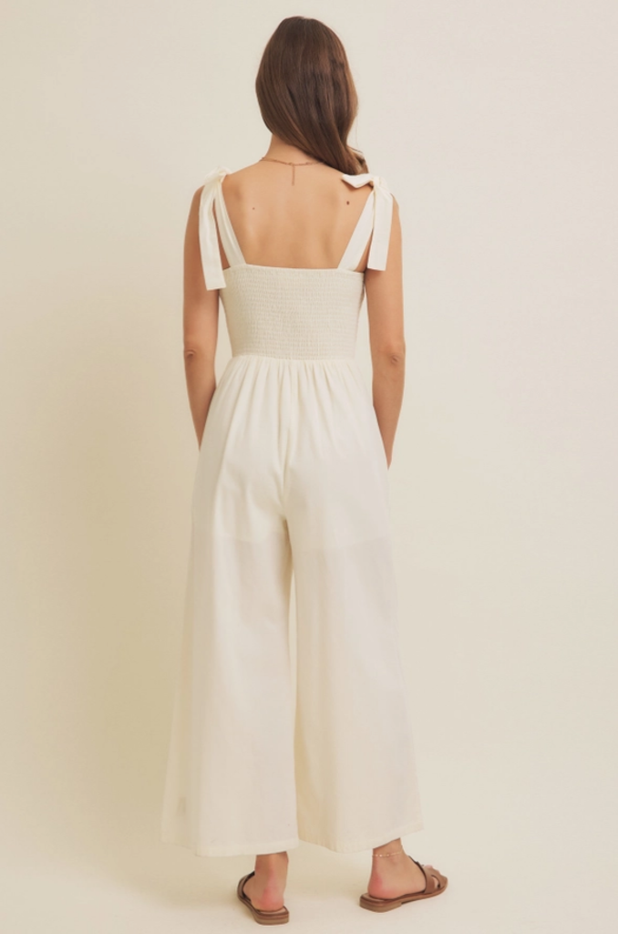 in february Embroidery Wide-Leg Jumpsuit