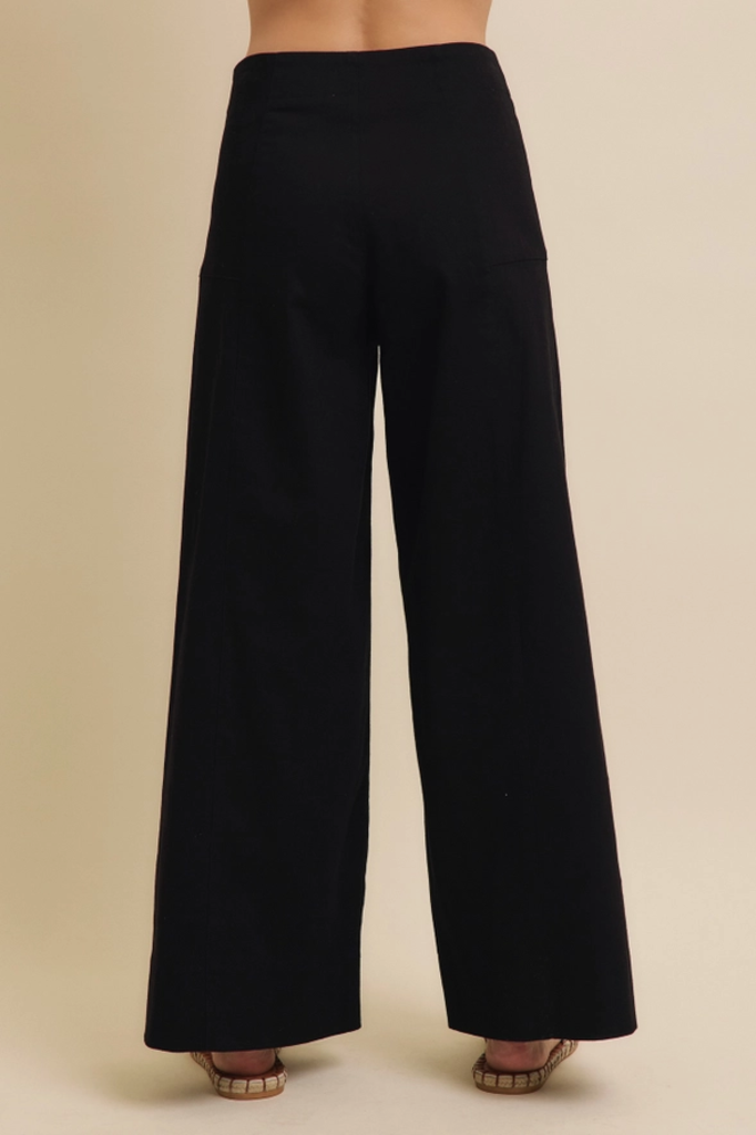 in february Wide Leg Stretchy Cotton Twill Pants