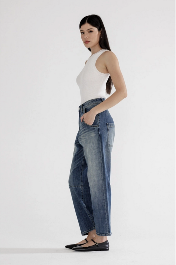 Mica Denim Super High Ankle Barrel-Leg Jeans