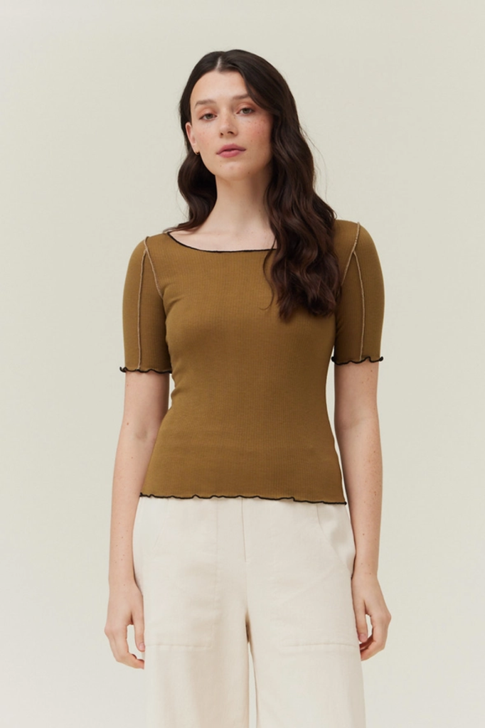 Grade and Gather Contrast Merrow Rib Tee