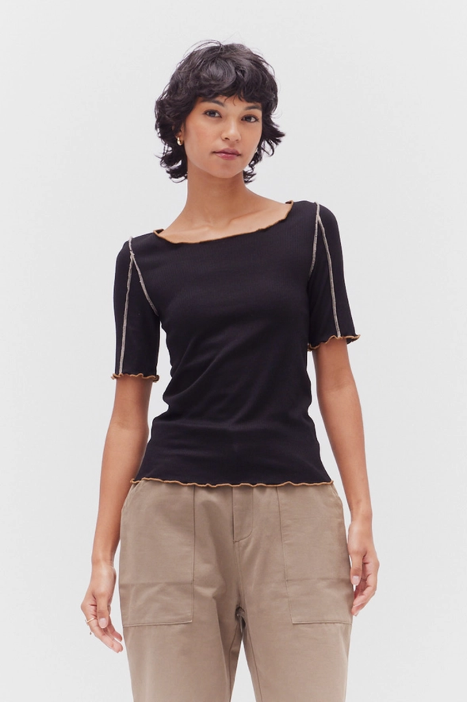 Grade and Gather Contrast Merrow Rib Tee