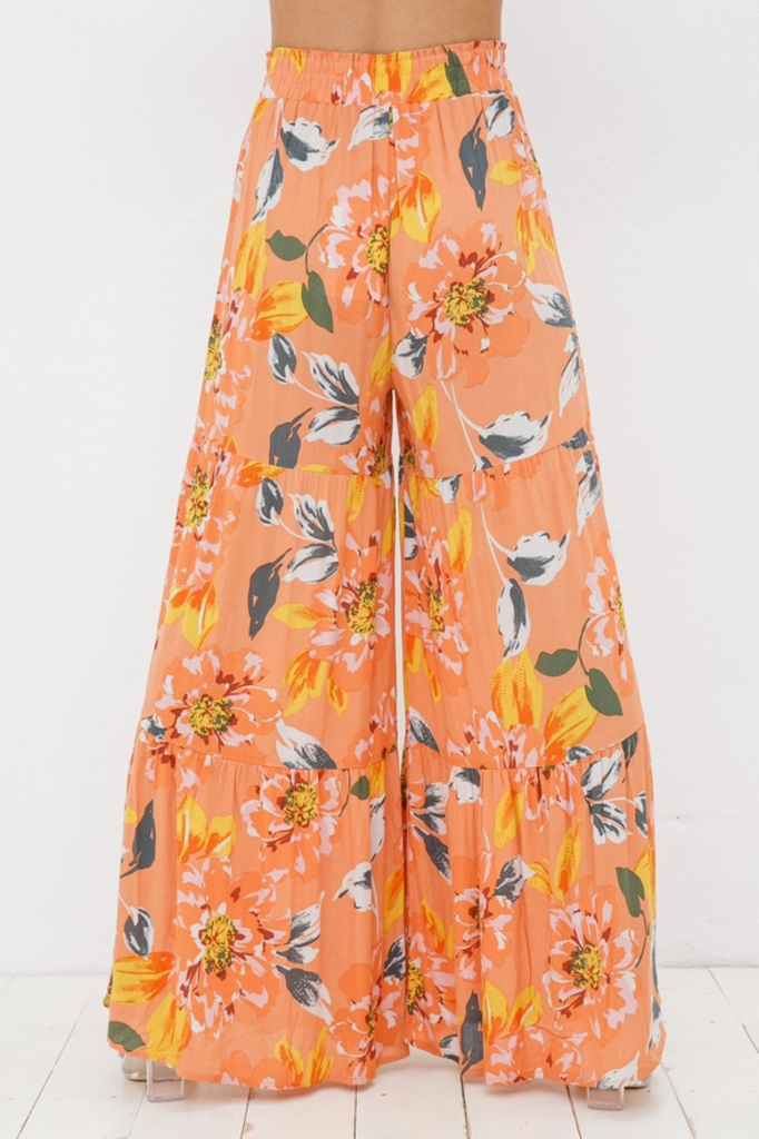 Blue B Rayon Floral Wide Leg Pants
