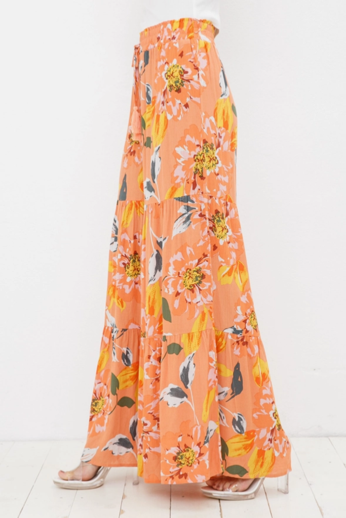 Blue B Rayon Floral Wide Leg Pants