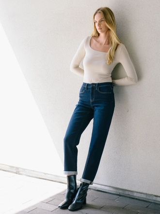 Flying Monkey High Rise Cuffed Crop Straight Jeans Flying Monkey High Rise Cuffed Crop Straight Jeans