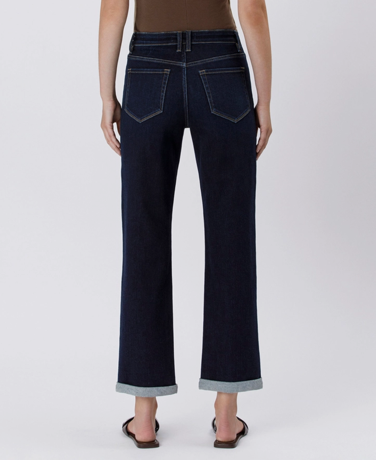 Flying Monkey High Rise Cuffed Crop Straight Jeans