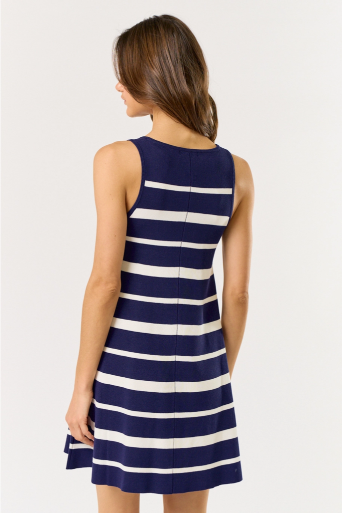Lalavon A-Line Striped Sweater Mini Dress