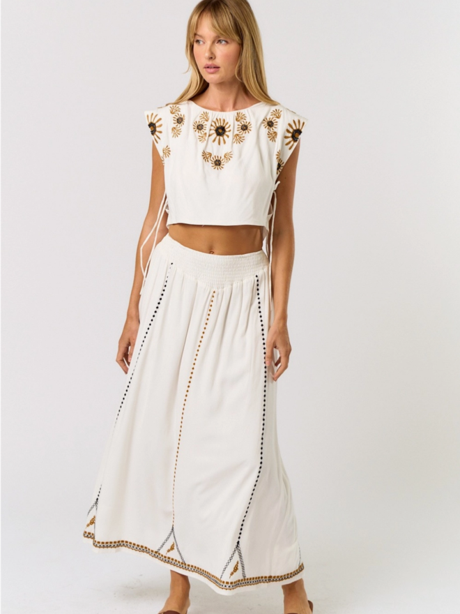 Embellished Crop Top w/ Matching Skirt from Lalavon - J Marcel Embellished Crop Top w/ Matching Skirt from Lalavon - J Marcel