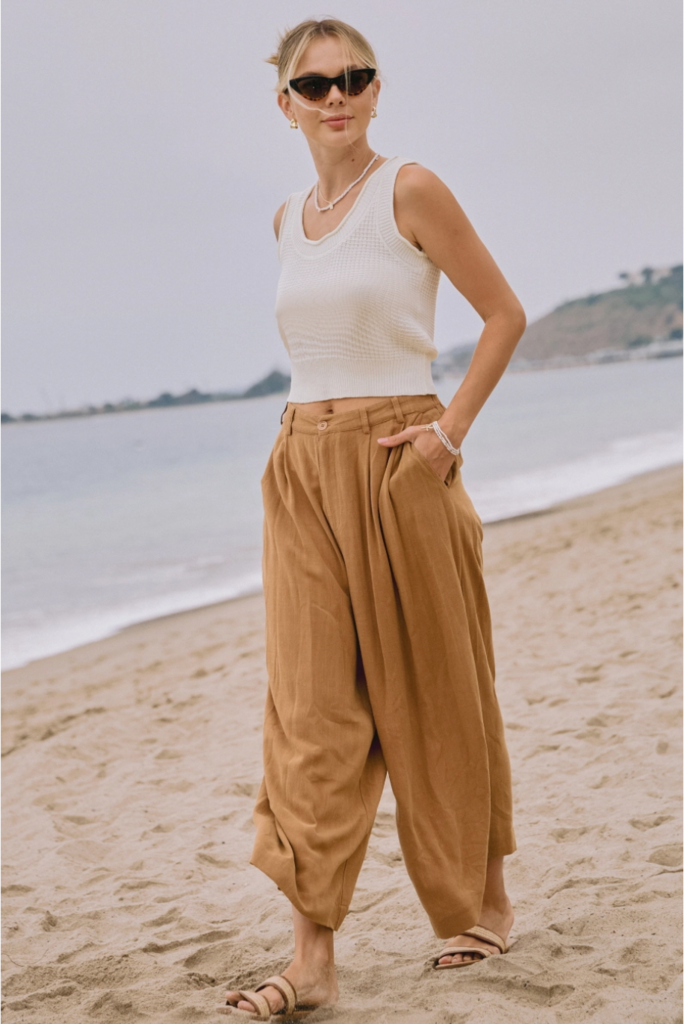 Oddi Acid Washed Cotton Palazzo Pants