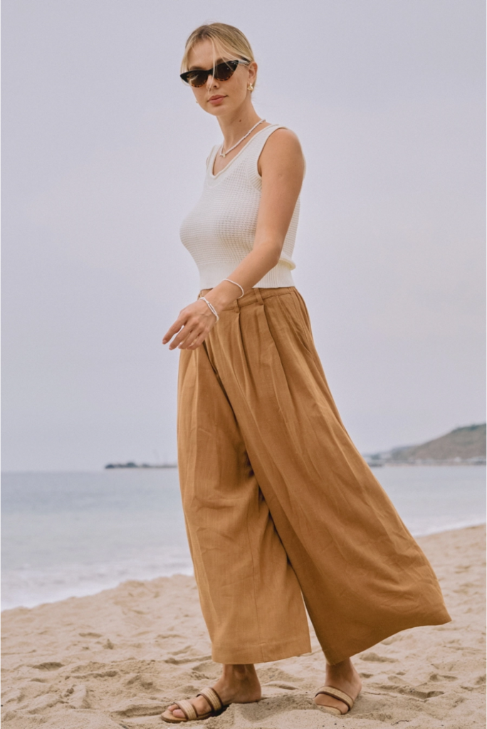 Oddi Acid Washed Cotton Palazzo Pants