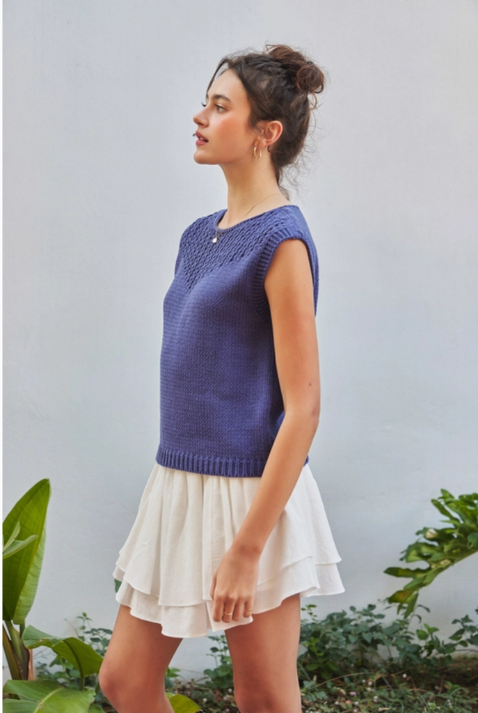 idem ditto Midnight Blue Sweater Tank Top
