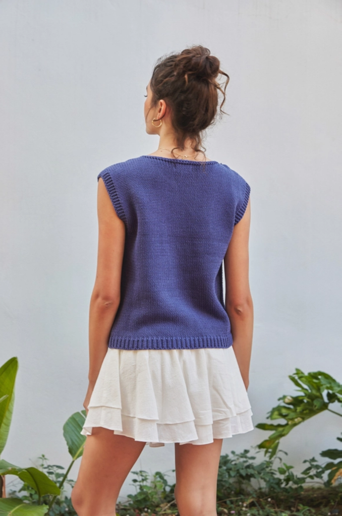 idem ditto Midnight Blue Sweater Tank Top