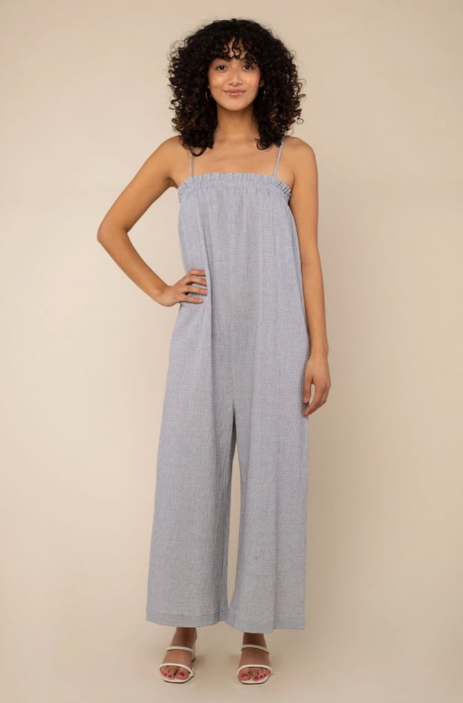 NLT Seersucker Wide Leg Jumpsuit