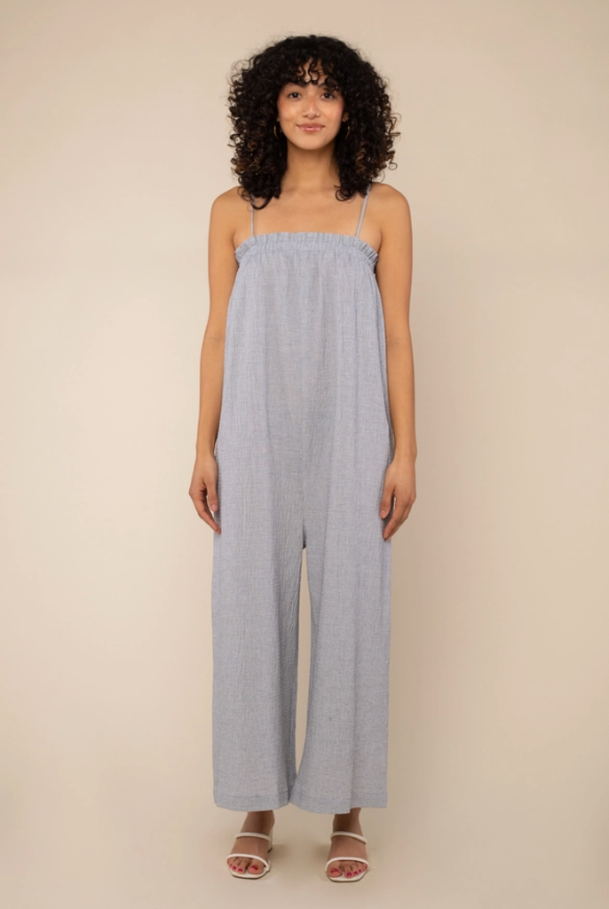 NLT Seersucker Wide Leg Jumpsuit