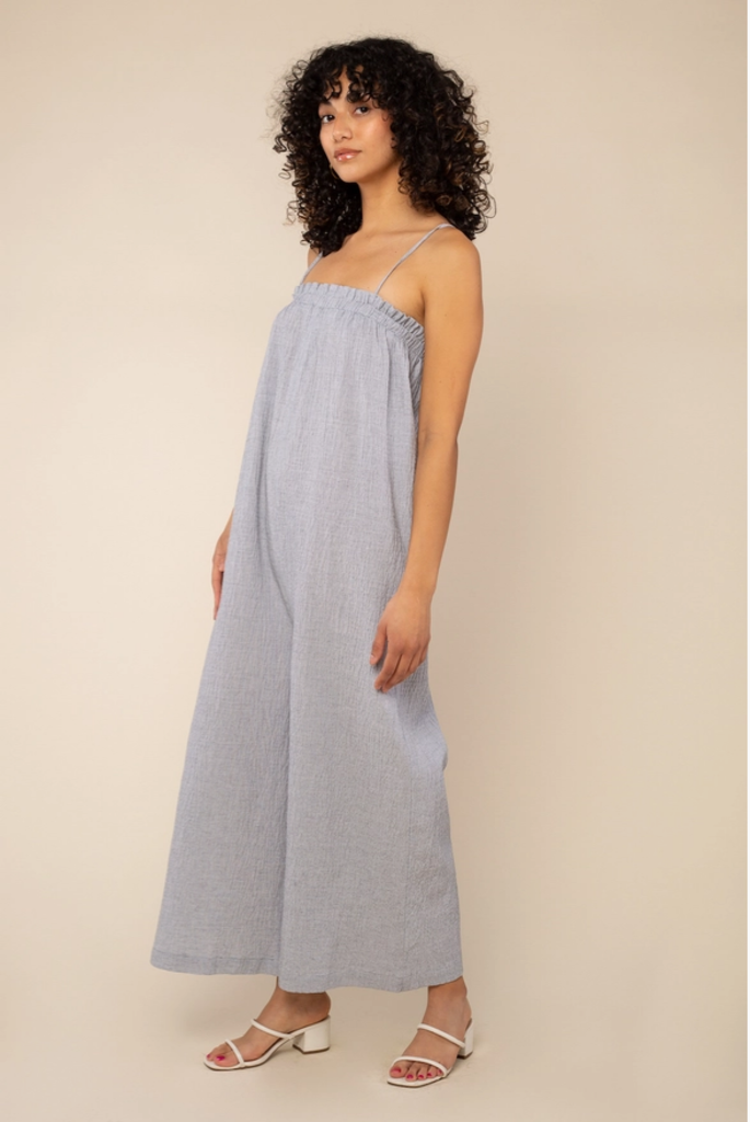 NLT Seersucker Wide Leg Jumpsuit