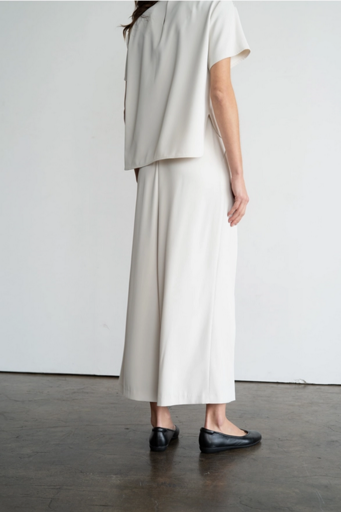 Elle Grey Classic Flattering Wide-Leg Pants