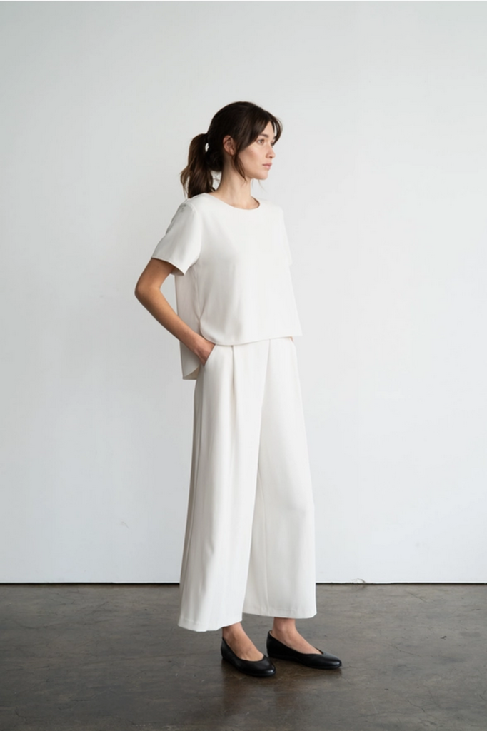 Elle Grey Classic Flattering Wide-Leg Pants