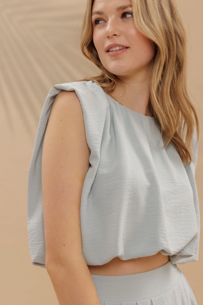Blu Pepper Sleeveless Balloon Crop Top