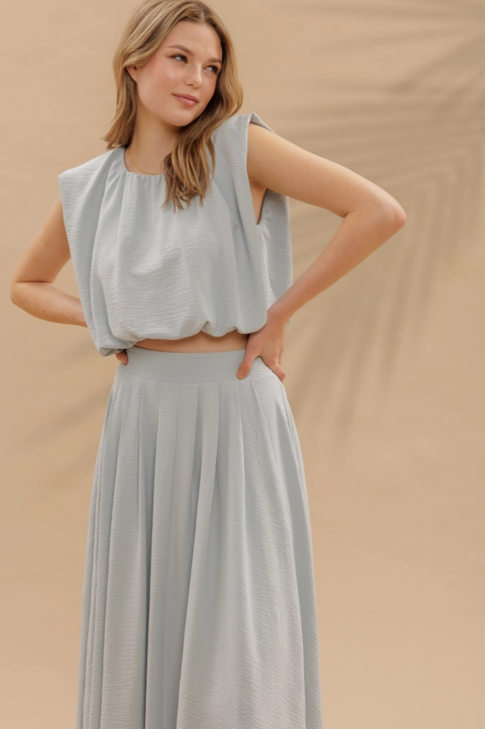 Blu Pepper Sleeveless Balloon Crop Top