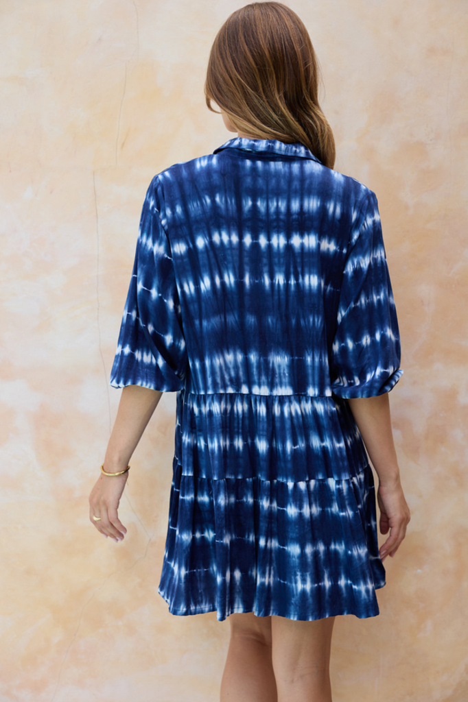 The Home Holiday Home Holiday Resort Dress in Indigo Tie Dye size SMALL