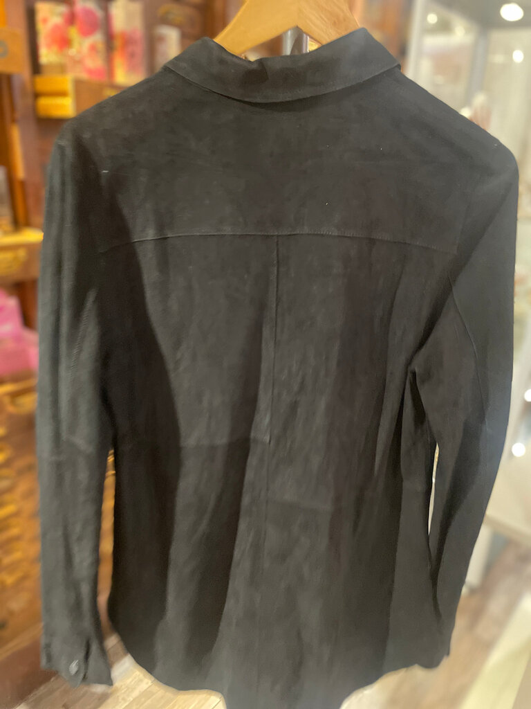 Giacca Lusso Giacca Lusso Britta Black Suede  Shirt Jacket Size Small