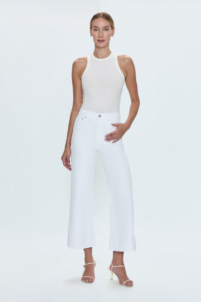 Pistola Pistola Lana Crop Cuffed Jeans in Vivid White  Size 26