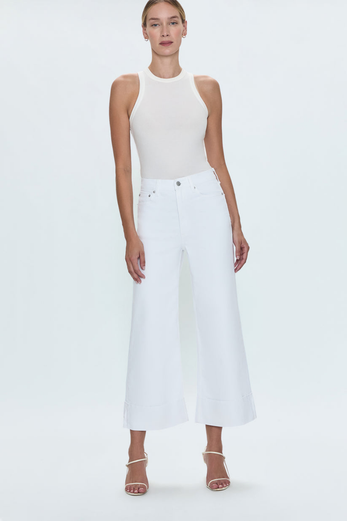 Pistola Pistola Lana Crop Cuffed Jeans in Vivid White  Size 26