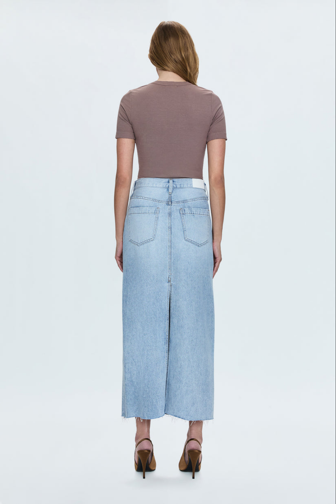 Pistola Pistola Raye Denim Maxi Skirt in Jardin Blue Size 26