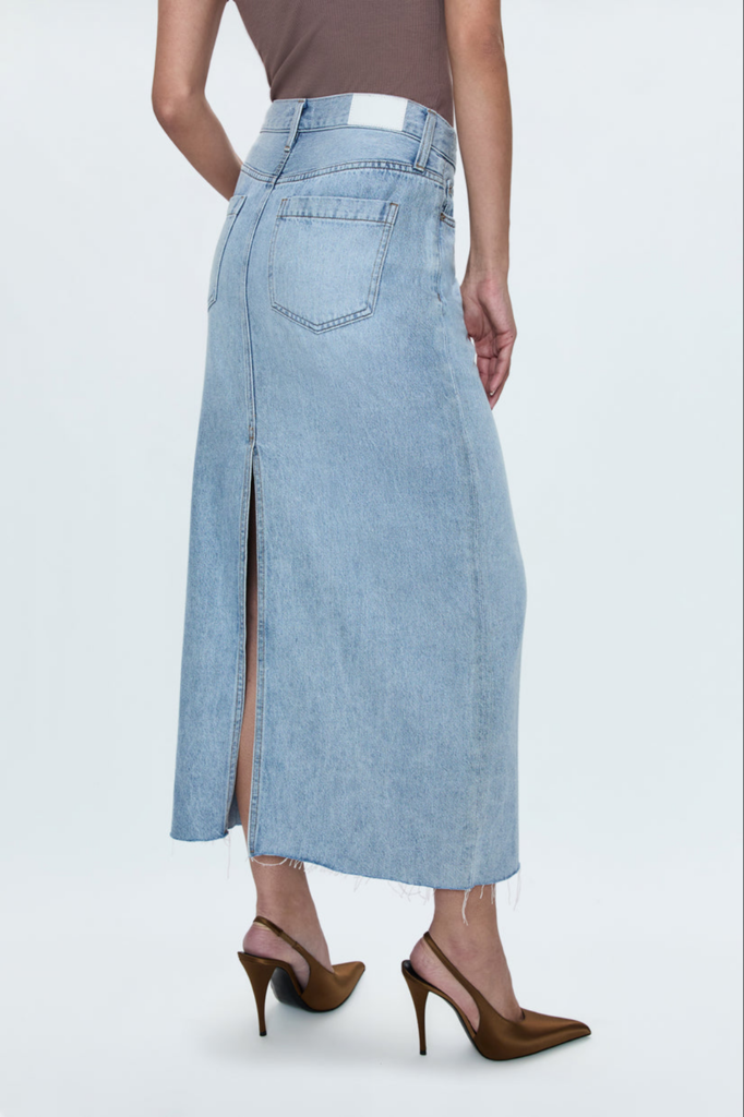 Pistola Pistola Raye Denim Maxi Skirt in Jardin Blue Size 26