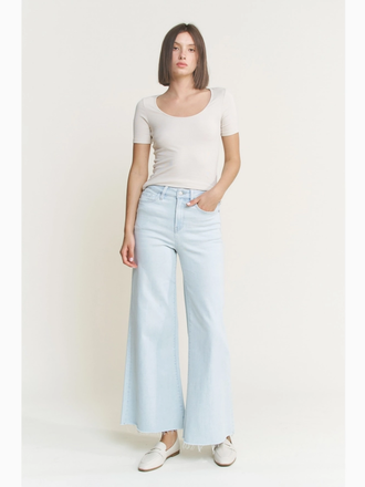 Mica Denim Super High Rise Super Wide Leg in Light Slate