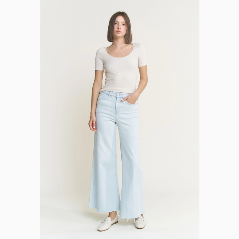 Mica Denim Super High Rise Super Wide Leg in Light Slate