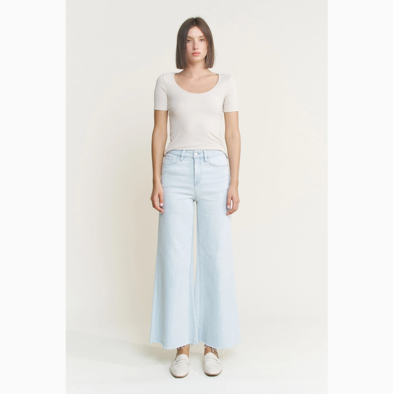Mica Denim Super High Rise Super Wide Leg in Light Slate
