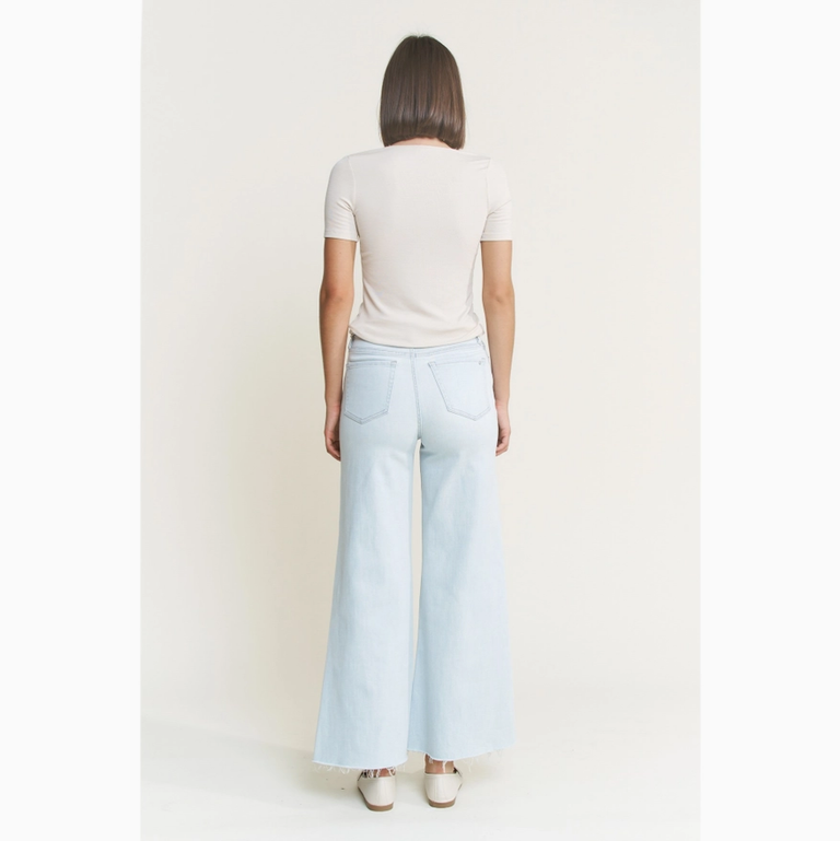 Mica Denim Super High Rise Super Wide Leg in Light Slate