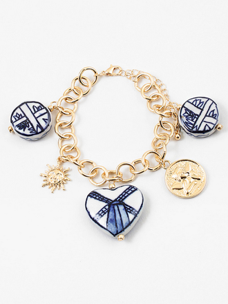 Blue Suede Jewels Ceramic Charm Bracelet