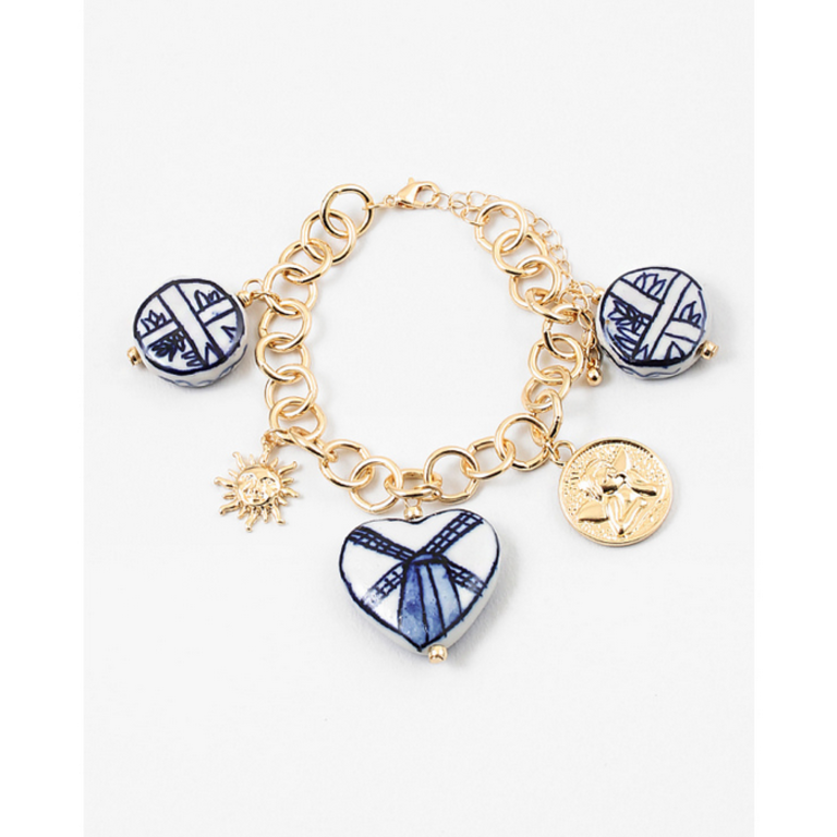 Blue Suede Jewels Ceramic Charm Bracelet