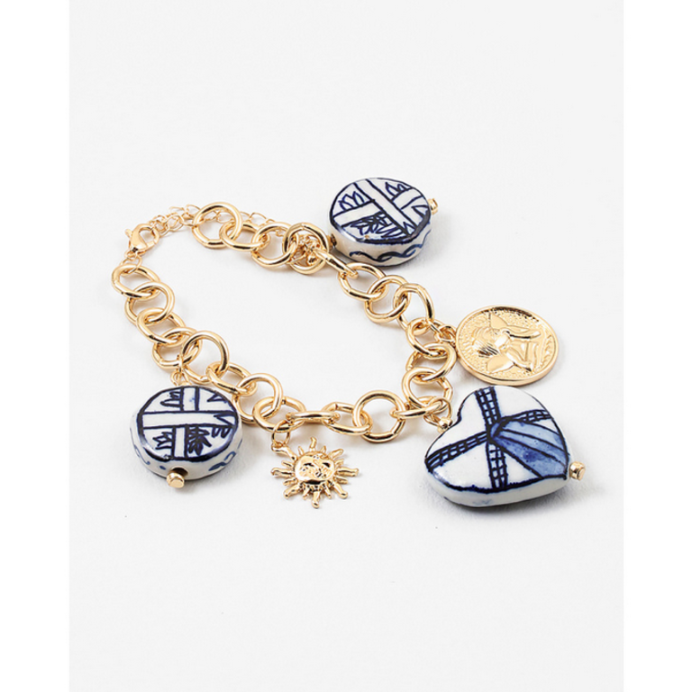 Blue Suede Jewels Ceramic Charm Bracelet