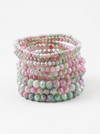 Blue Suede Jewels Colorful Beaded Stretch Bracelet Set