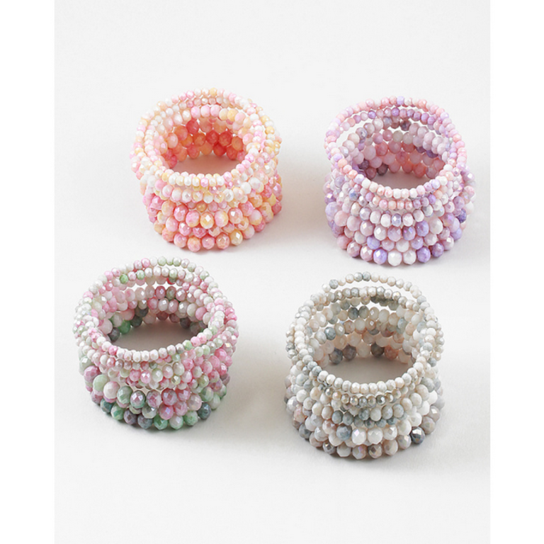 Blue Suede Jewels Colorful Beaded Stretch Bracelet Set