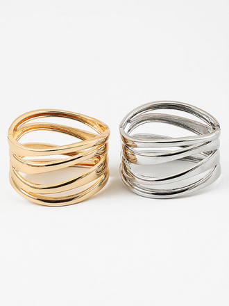 Blue Suede Jewels Open Wave Cuff Bracelet