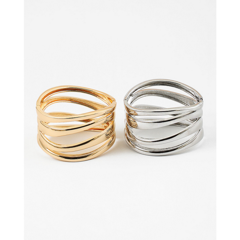 Blue Suede Jewels Open Wave Cuff Bracelet