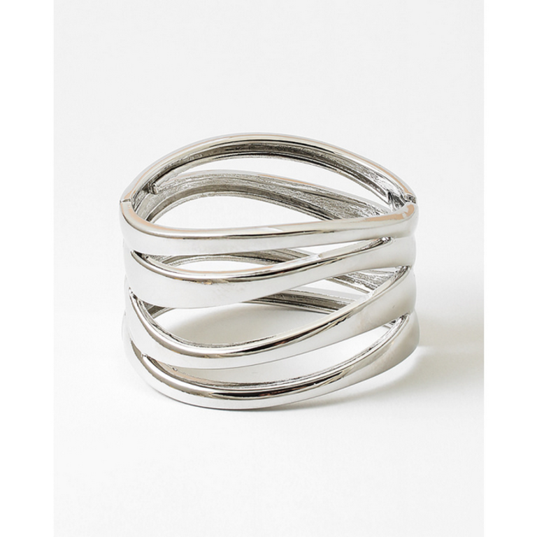 Blue Suede Jewels Open Wave Cuff Bracelet