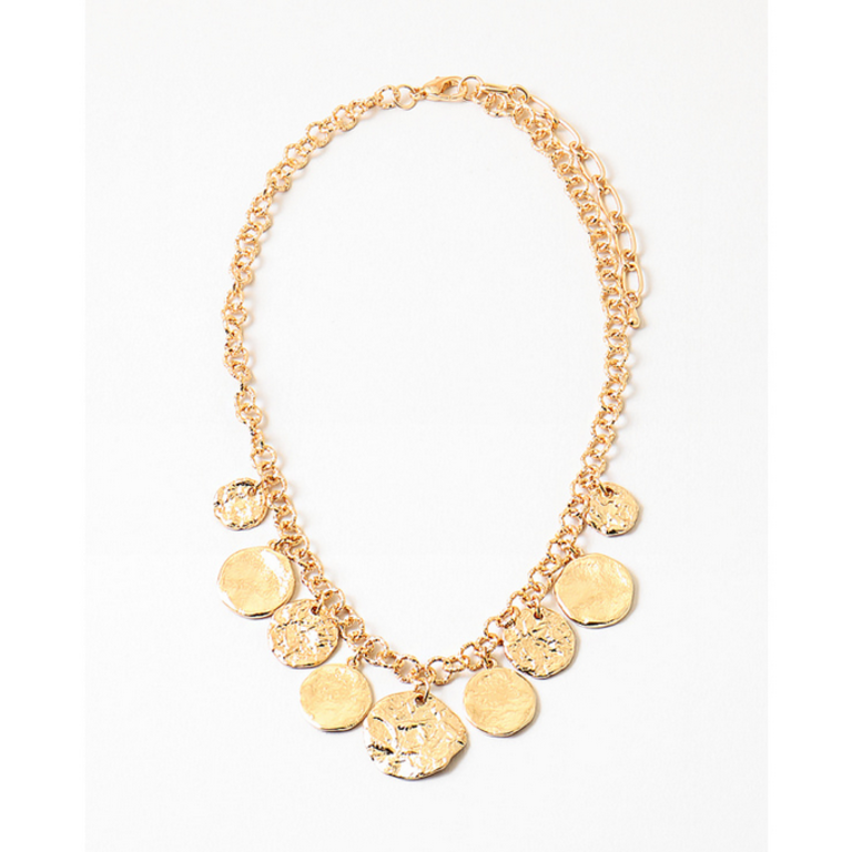 Blue Suede Jewels Coin Statement Necklace