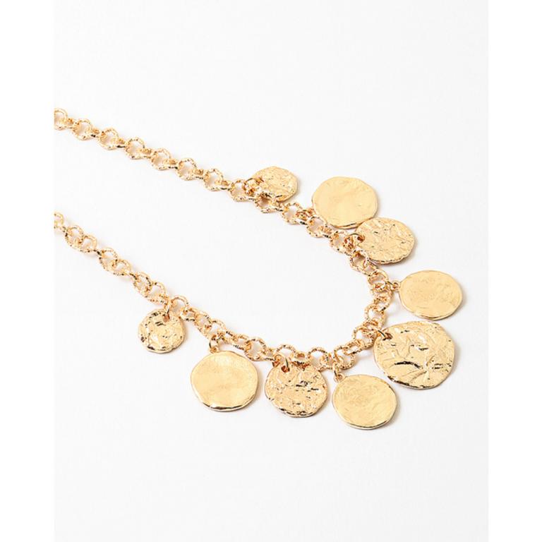 Blue Suede Jewels Coin Statement Necklace