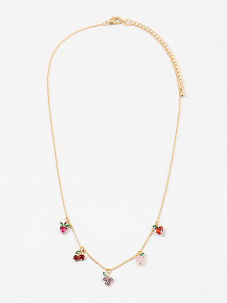 Blue Suede Jewels Delicate Fruit Charm Necklace